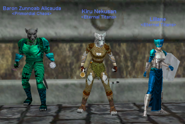 Kiru with her friends Zunnoab and Lillane in the Plane of Knowledge